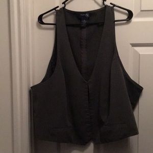Venezia gray crop vest jacket